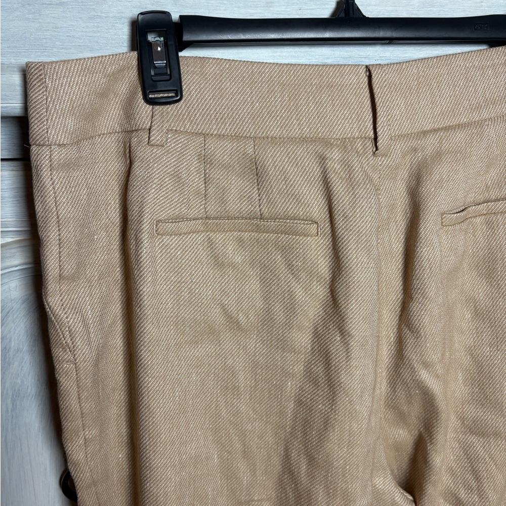 Talbots Cafe Wide Leg Textured Stretch Linen Pants Classic Timeless Flattering‎ - Picture 10 of 11
